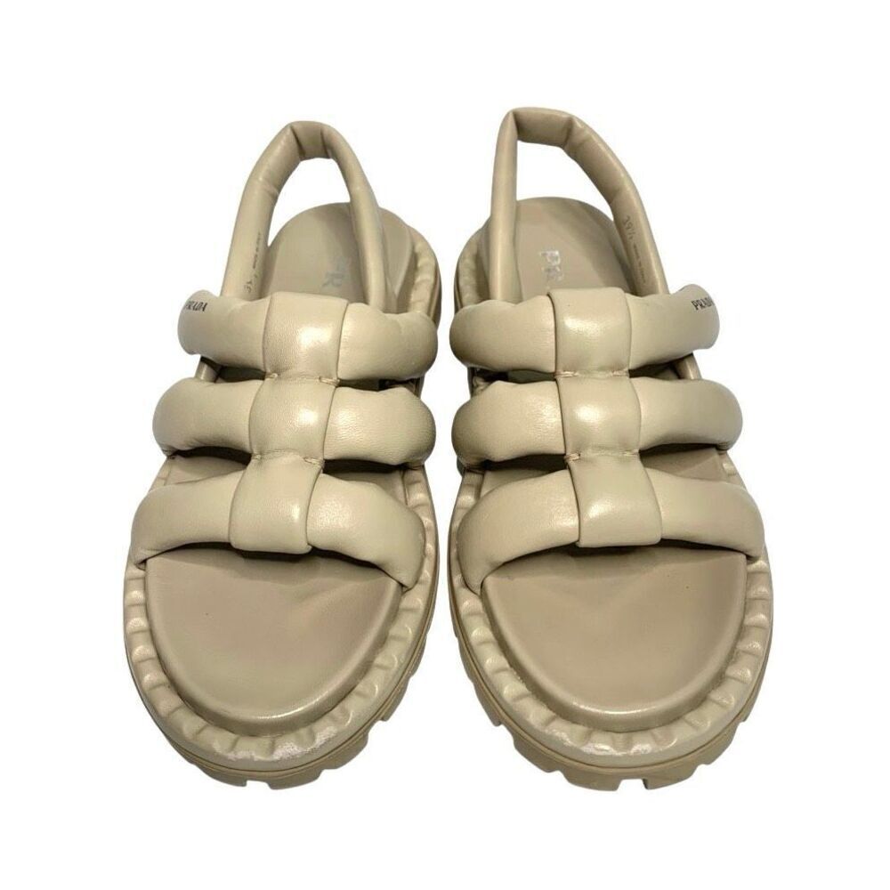 Prada Blow Padded Leather Puffy Slingback Sport Sandal EU 39.5 US 9.5 Leather - Picture 2 of 12